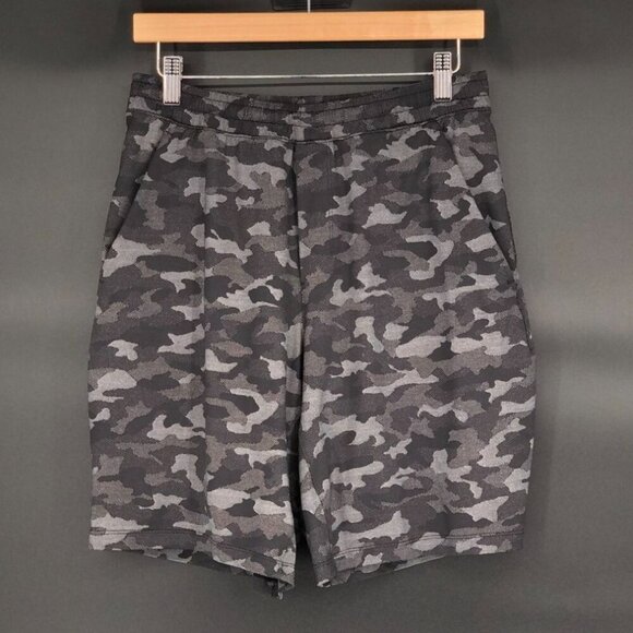 Lululemon Men's Pace Breaker Lined 9" Short M Black Camo Running Athleisure Gym - Picture 1 of 10